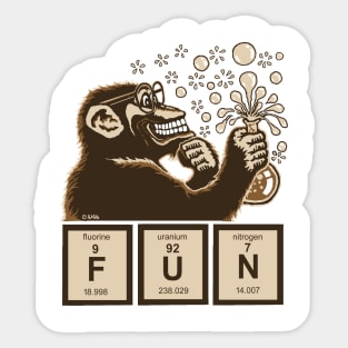 Chemistry Monkey Discovered Fun Sticker